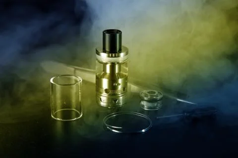 Electronic cigarette Atomizer in close up Stock Photos