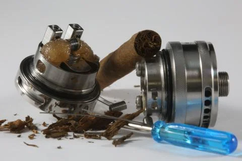 Electronic cigarette atomizer details 库存照片