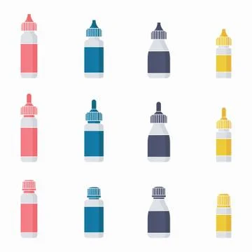 Electronic cigarette bottles Illustrazione stock