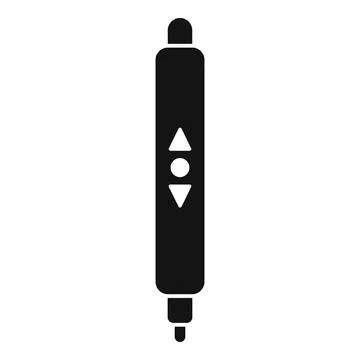 Electronic cigarette with buttons for increasing or decreasing power icon simple Stock Illustration
