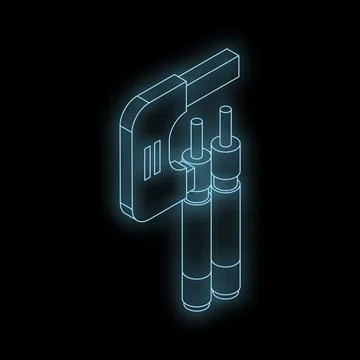 Electronic cigarette charging with its case on dark background Ilustração Stock