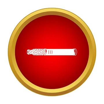 Electronic cigarette icon inside red circle border Stock Illustration