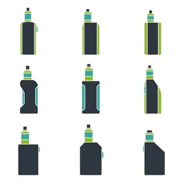 Electronic cigarette icons Stock Illustration