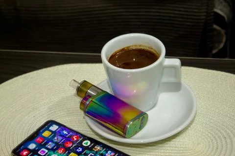 Electronic cigarette mod, advanced e-cigarette Stock Photos