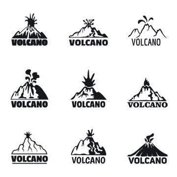 Electronic cigarette mod logo set, simple style Stock Illustration