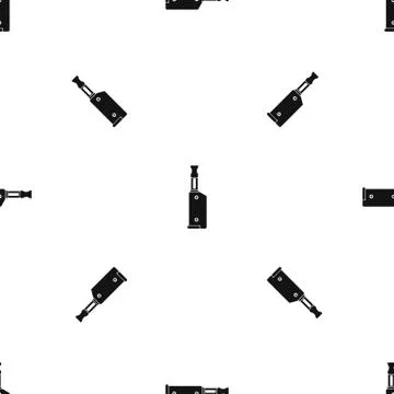 Electronic cigarette with mouthpiece pattern seamless black イラスト素材