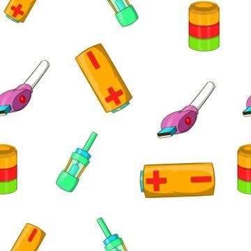 Electronic cigarette pattern, cartoon style Stock Illustration