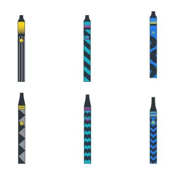 Electronic cigarette set Stock Illustration