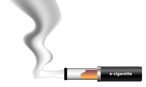 Electronic cigarette with smoke Stock Illustration