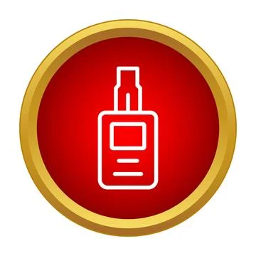 Electronic cigarette vape device flat red icon design Stock Illustration