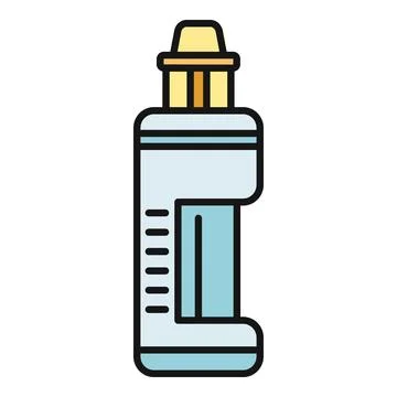 Electronic cigarette vape device flat color icon design Stock Illustration