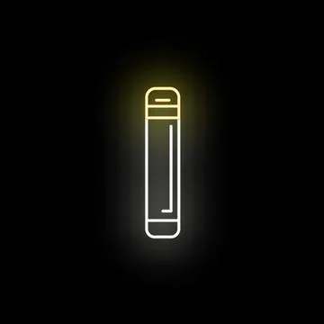 Electronic cigarette vape pen glowing neon line icon Stock Illustration