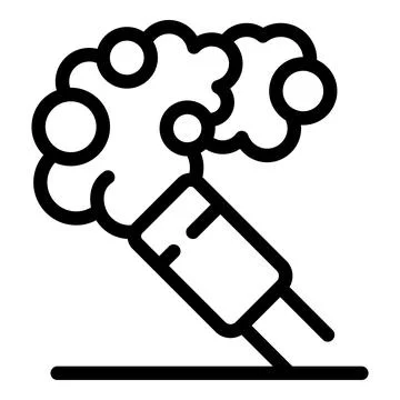 Electronic cigarette vaporizing e liquid creating smoke cloud Stock Illustration