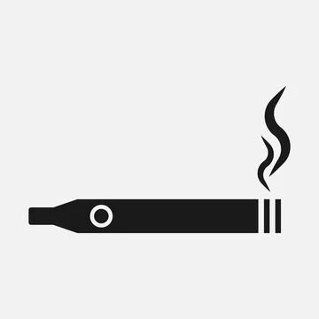 Electronic cigarette vector icon on white board Illustrazione stock
