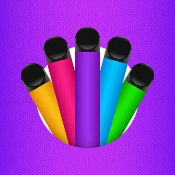 Electronic cigarettes in circle vector illustration Stock Illustration