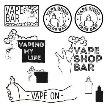 Electronic cigarettes set. 스톡 일러스트