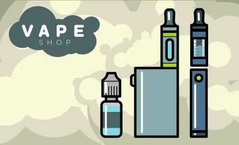Electronic cigarettes vaporizers with liquid Stock Illustration