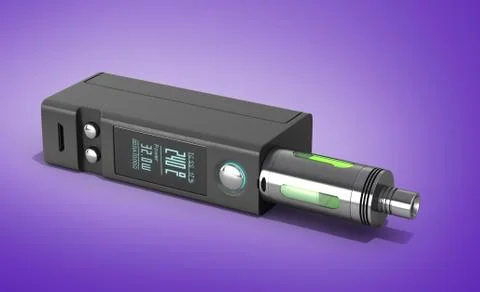 Electronic cigaretts Device box mod to smokeless smoking 3d render on gradien Stock Illustration