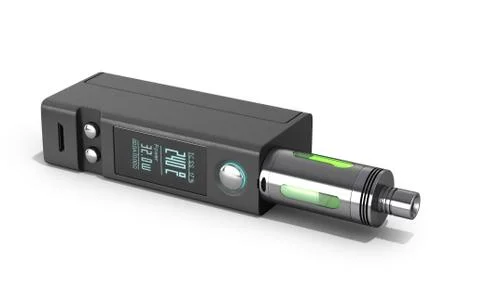 Electronic cigaretts Device box mod to smokeless smoking 3d render on white Stock Illustration