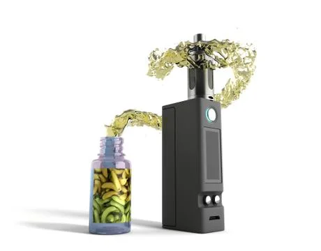 Electronic cigaretts Device box mod to smokeless smoking 3d render on white Stock Illustration