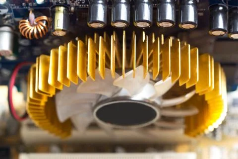 Electronic circuit and computer mainboard Stock Photos