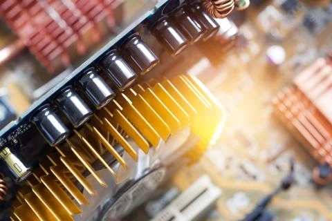 Electronic circuit and computer mainboard 스톡 사진