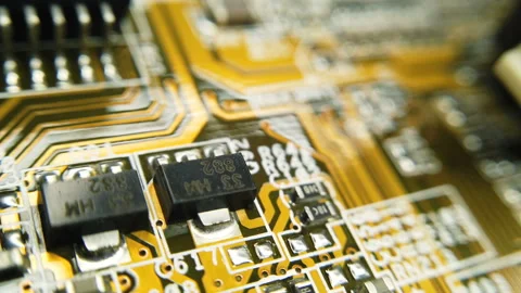 Electronic circuit blur. Blur electronic circuit close up computer Stock Footage 162783626