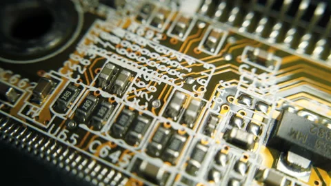 Electronic circuit blur. Blur electronic circuit close up computer Stock Footage 162783829