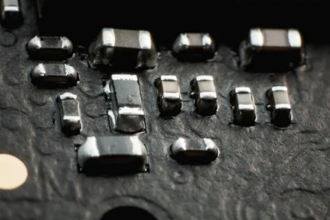 Electronic circuit blur computer board Stock Photos