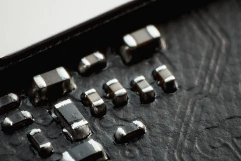 Electronic circuit blur computer board Stock Photos