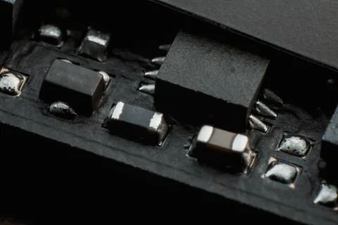 Electronic circuit blur computer board Stock Photos