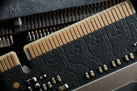 Electronic circuit blur computer board Stock Photos