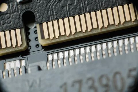 Electronic circuit blur computer board Stock Photos