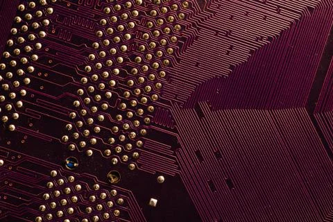 Electronic circuit board abstract background. computer motherboard close up.  Stock Photos