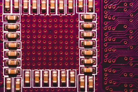 Electronic circuit board abstract background. computer motherboard close up.  Stock Photos