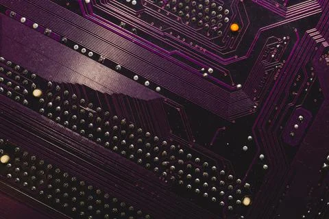 Electronic circuit board abstract background. computer motherboard close up.  Stock Photos