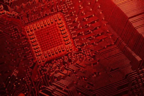 Electronic circuit board abstract background. computer motherboard close up.  写真素材