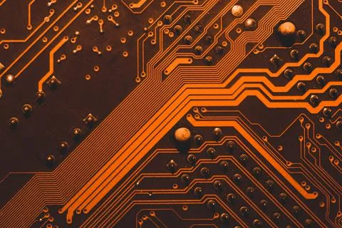 Electronic circuit board abstract background. computer motherboard close up.  Stock Photos