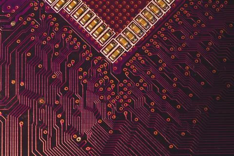 Electronic circuit board abstract background. computer motherboard close up.  Stock Photos