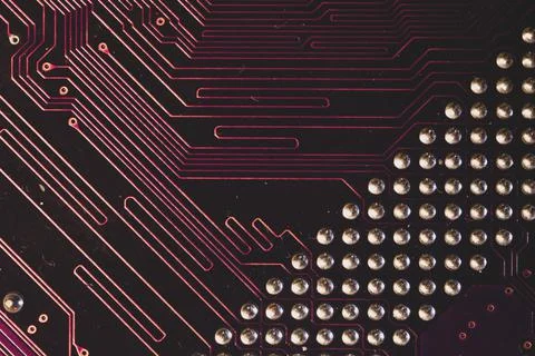 Electronic circuit board abstract background. computer motherboard close up.  Stock Photos