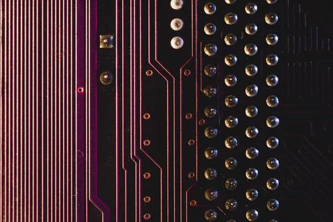 Electronic circuit board abstract background. computer motherboard close up.  Stock Photos