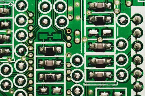 Electronic circuit board abstract background. computer motherboard close up.  写真素材