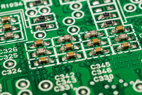 Electronic circuit board abstract background. computer motherboard close up.  Stock Photos