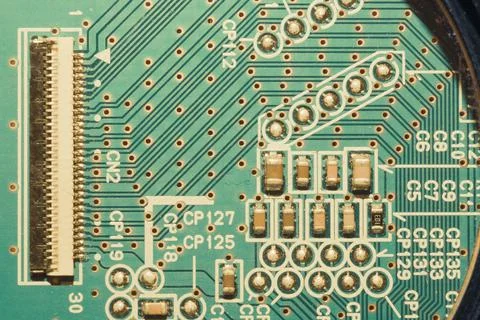 Electronic circuit board abstract background. computer motherboard close up.  Stock Photos