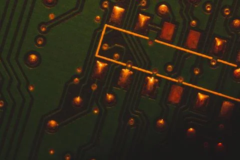 Electronic circuit board abstract background. computer motherboard close up.  Stock Photos