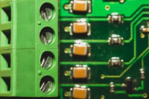 Electronic circuit board abstract background. computer motherboard close up.  Stock Photos