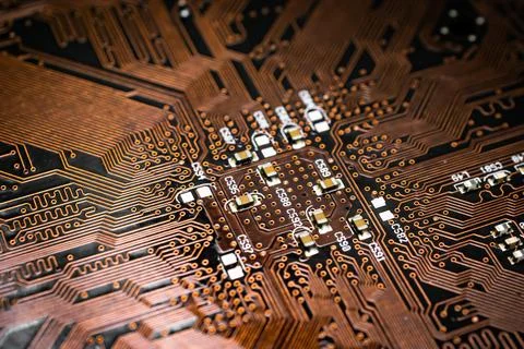 Electronic circuit board abstract background. computer hardware. Stock Photos