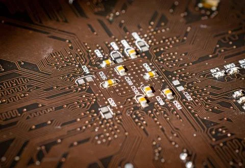 Electronic circuit board abstract background. computer hardware. Stock Photos