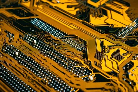 Electronic circuit board abstract background. computer hardware. Stock Photos