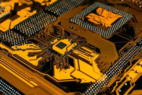 Electronic circuit board abstract background. computer hardware. Stock Photos